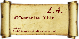 Löwentritt Albin névjegykártya